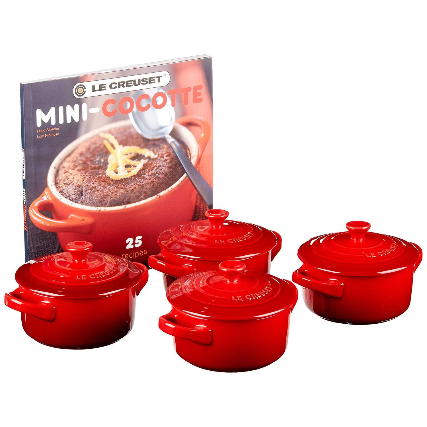 Le Creuset Cocottes Set of 4 with Mini Cookbook