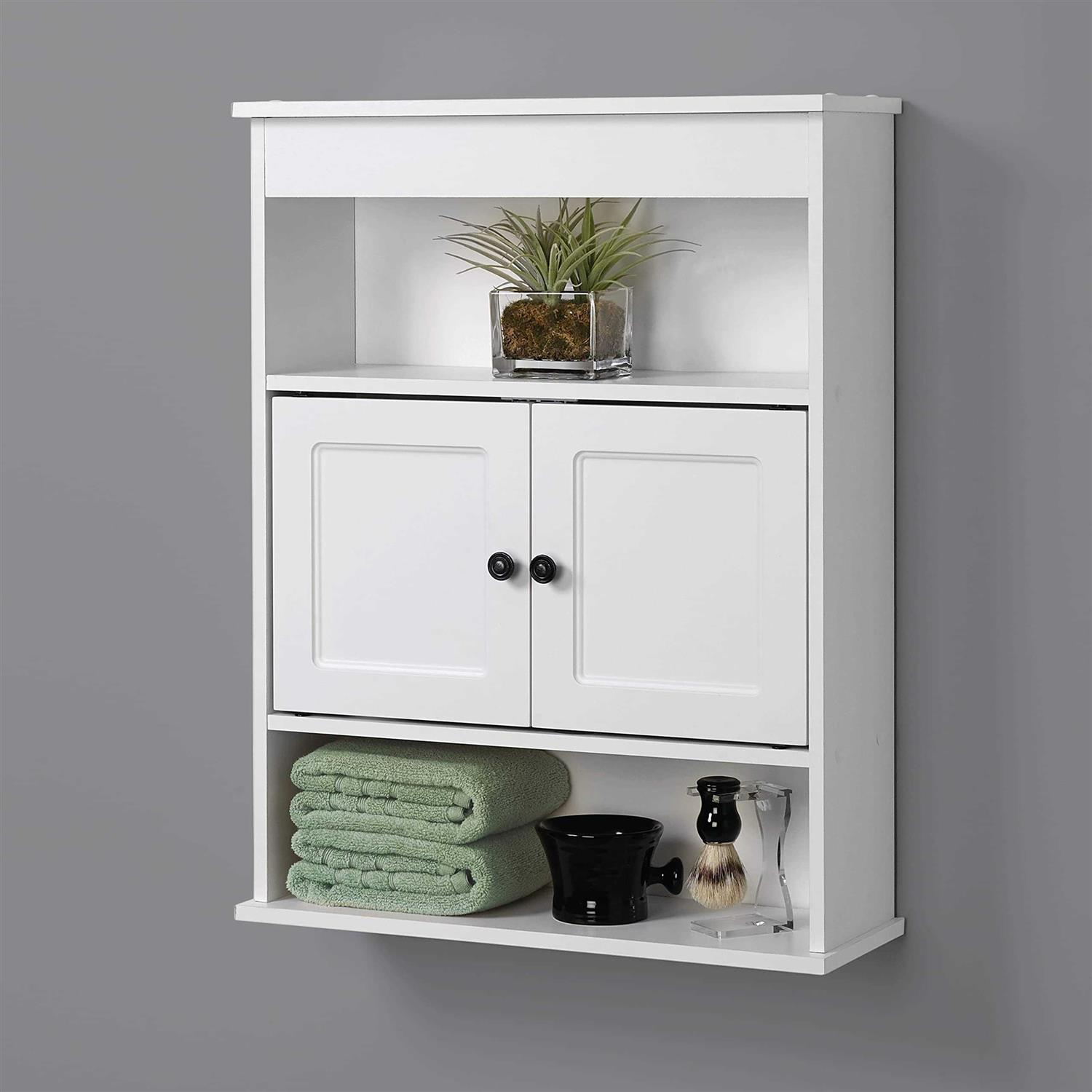 Zenna Home Bathroom Wall Cabinet with 3 Shelves White