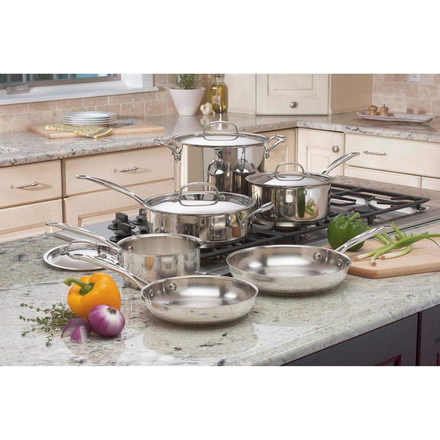 Cuisinart 10-Piece Chef’s Classic Stainless Cookware Set