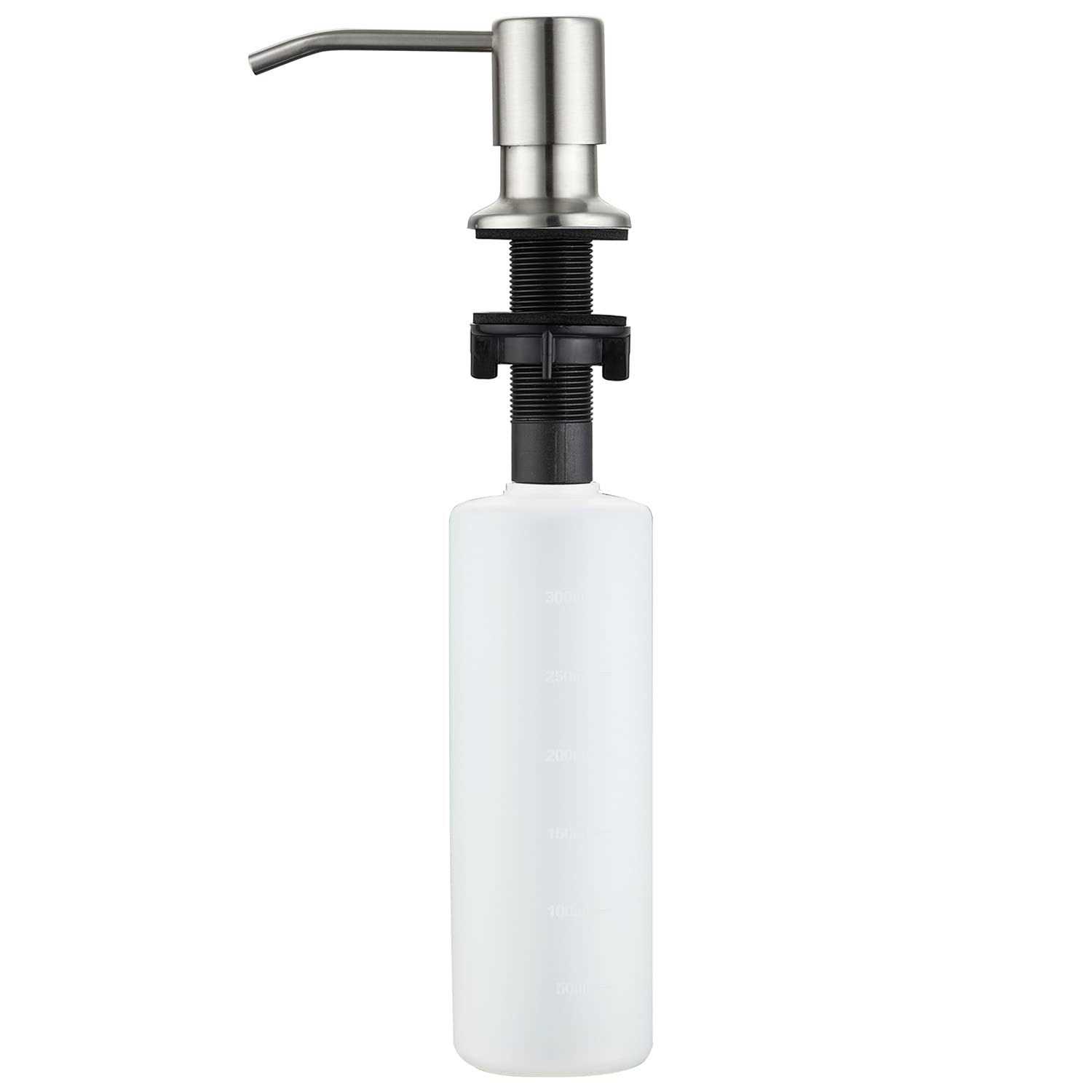 Sink Soap Dispenser Brushed Nickel Soap Dispenser for Kitchen Sink Stainless Steel Refill from The Top Built in Sink Soap Dispenser with 13 OZ Soap