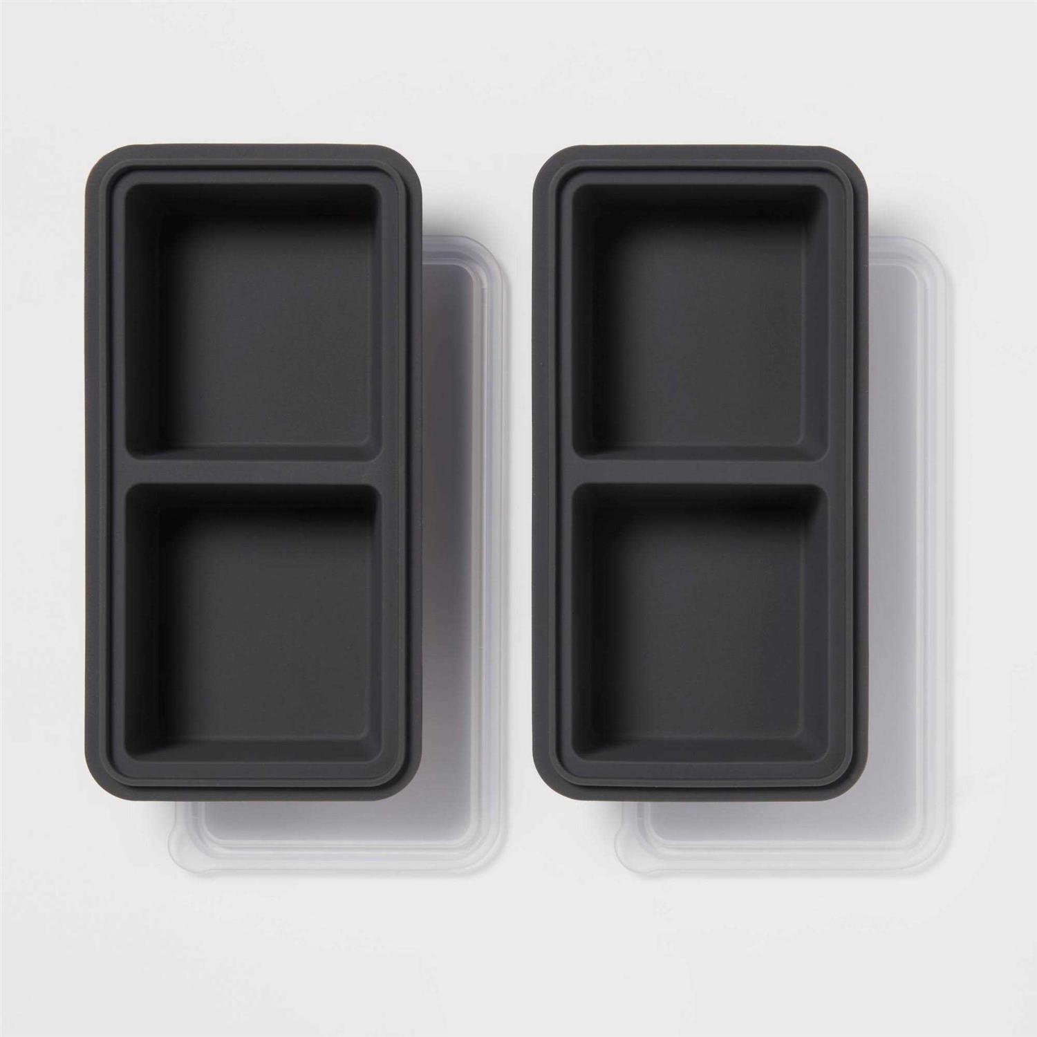 Made By Design 1 Cup Freeze Cube Molds with Lid Makes two 1-Cup portions