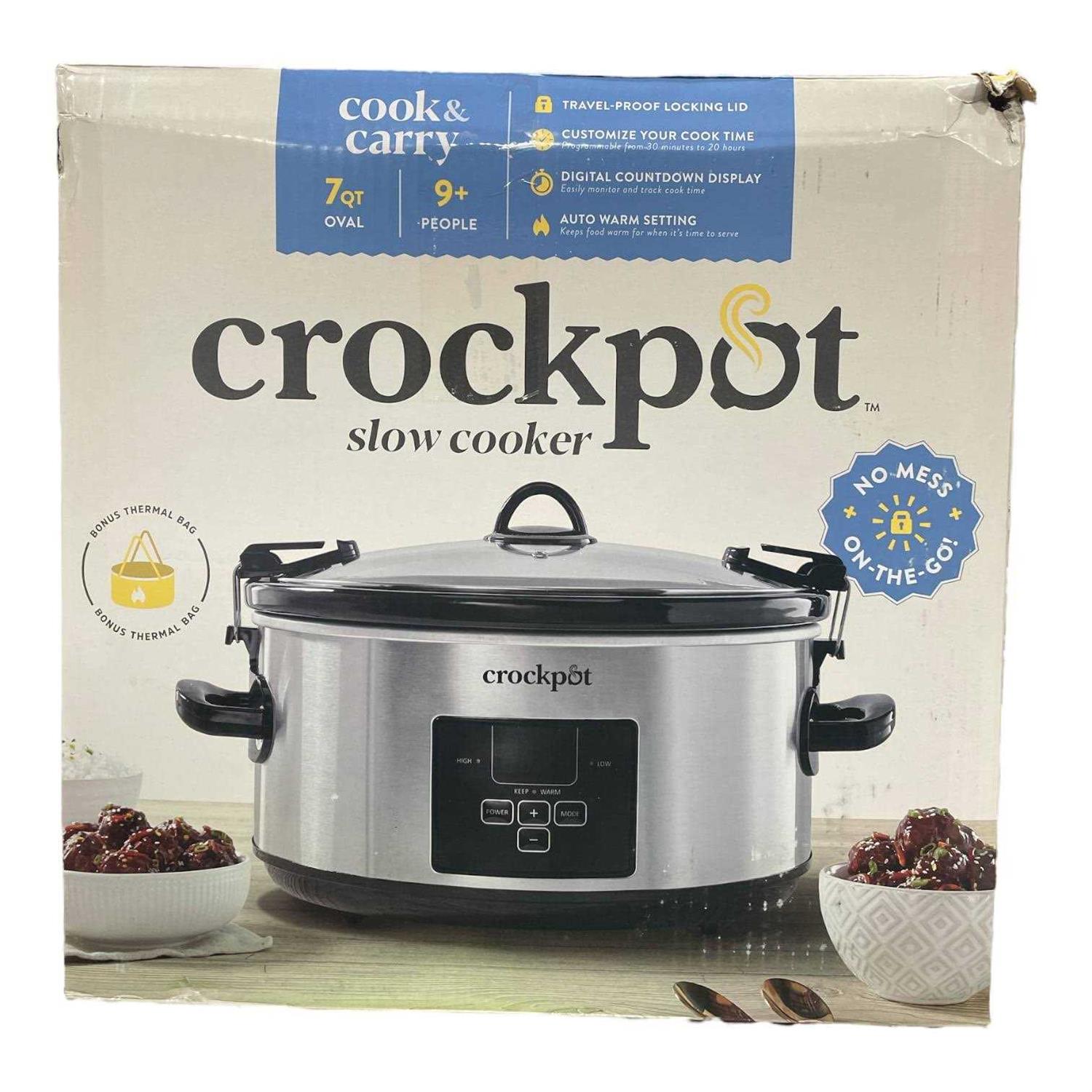 Crock-Pot Programmable Cook Carry 7 Quart Slow Cooker