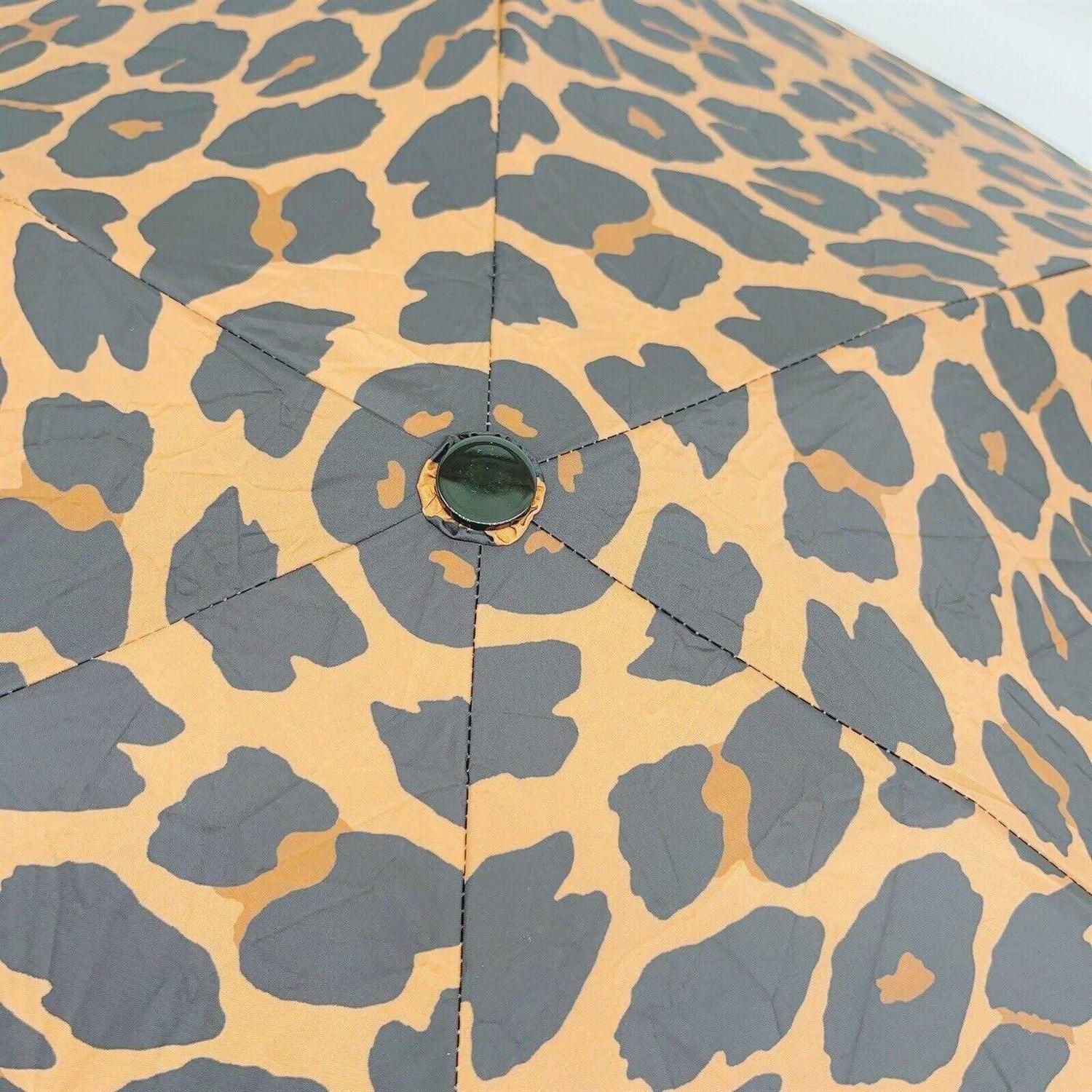 Coach Outlet Uv Protection Mini Umbrella In Leopard Print
