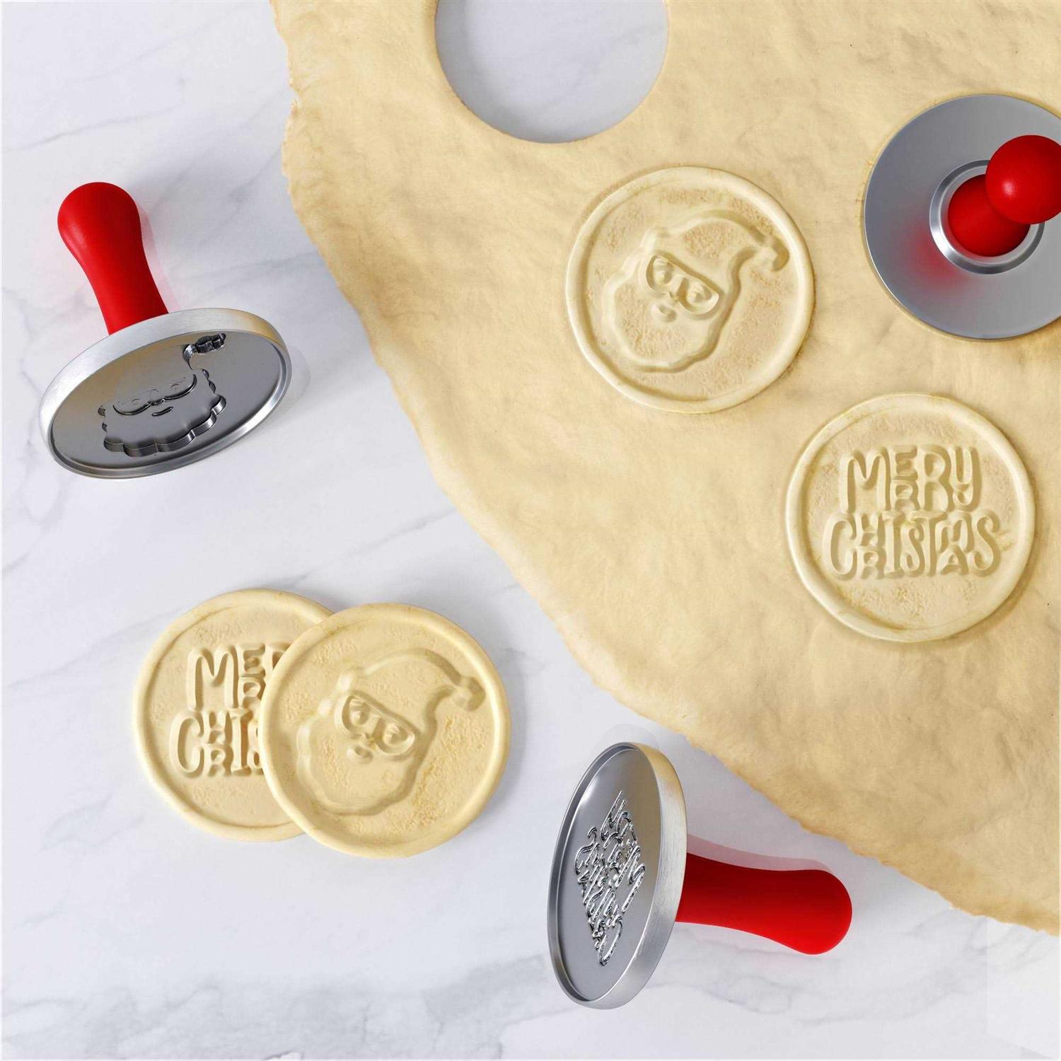 Wondershop Christmas Cooking Stamp Pie Mold Red