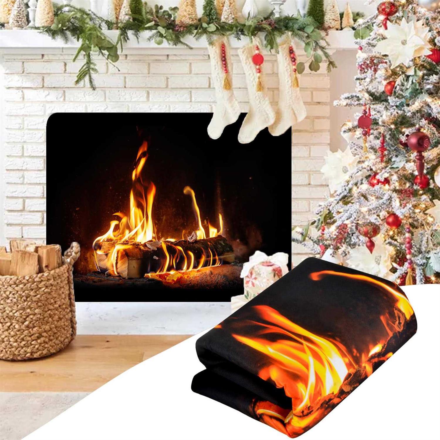 Magnetic Fireplace Cover for Inside Fireplace Stops Heat Loss Fireplace Blanket Draft Stopper for Winter & Summer