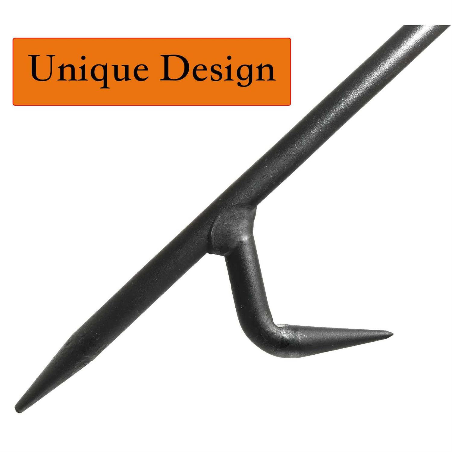 Fire Poker For Fireplace. 40 In Heavy Duty Fireplace Poker. Wrought Iron Steel Fire Pit Poker. Rust Resistant