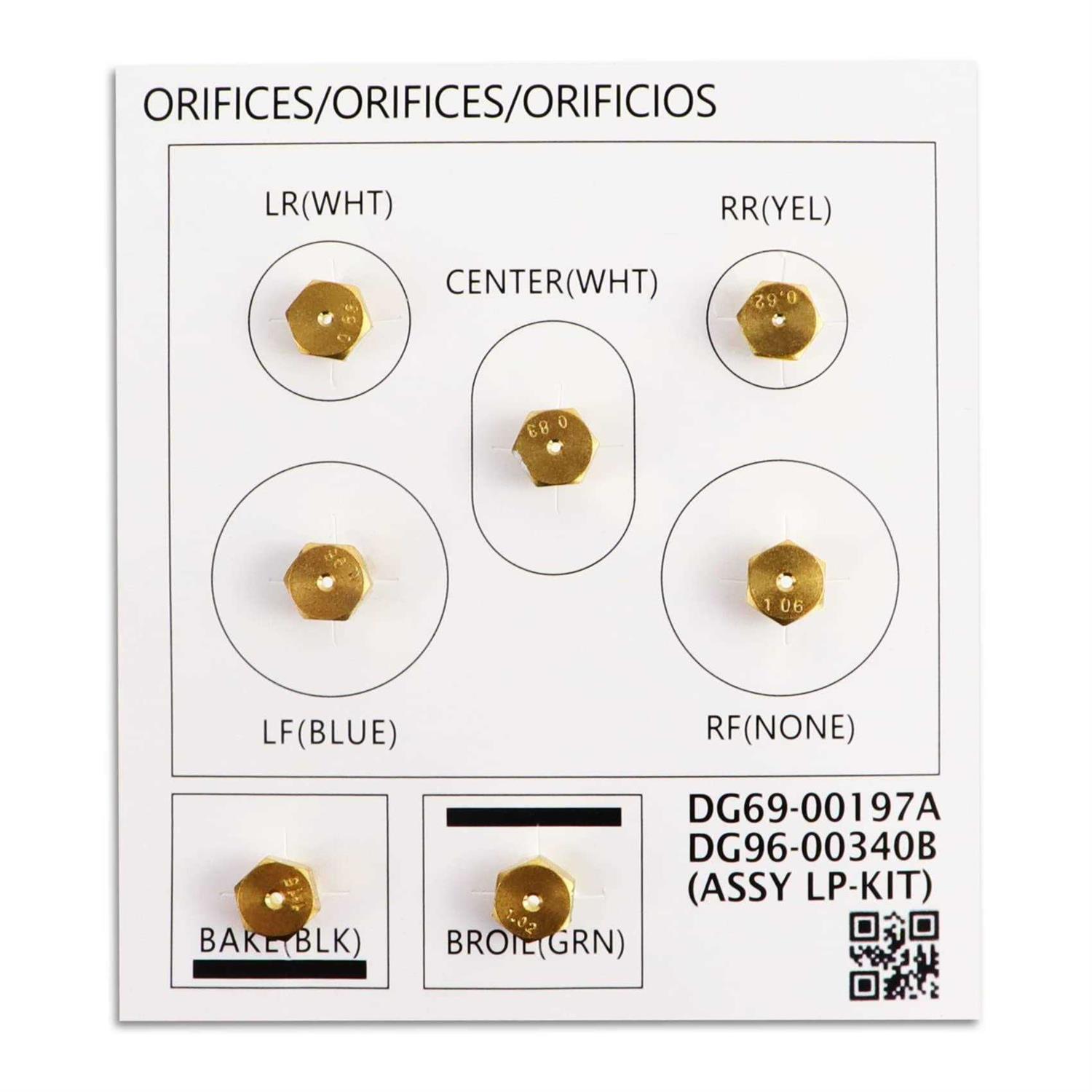 DG96-00340B Oven Gas Range Conversion Kit,Stove/Oven Assembly LP Kit Replacement for DG69-00197A