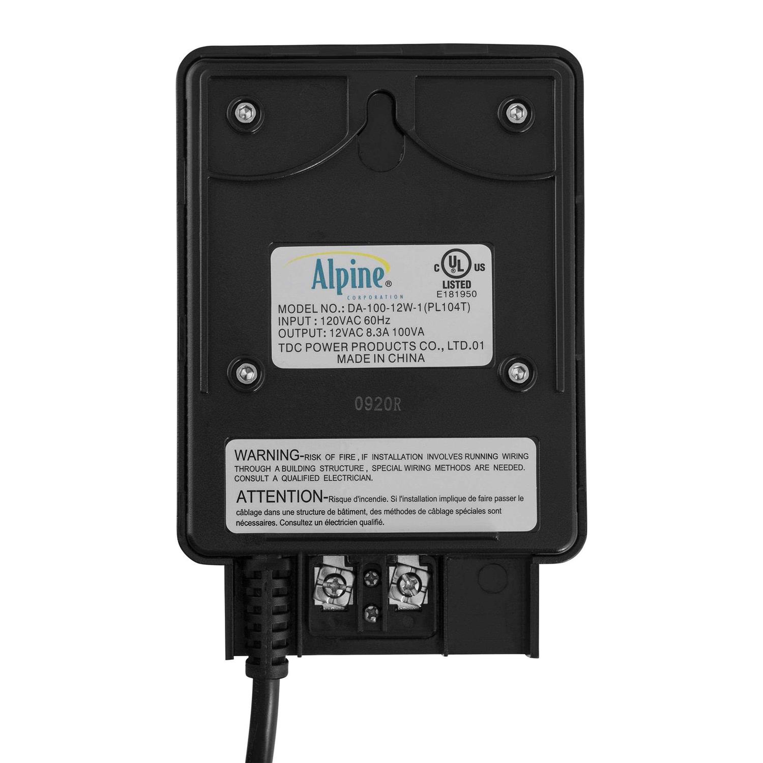 Alpine 100 Watt Transformer with Photo Cell and Timer