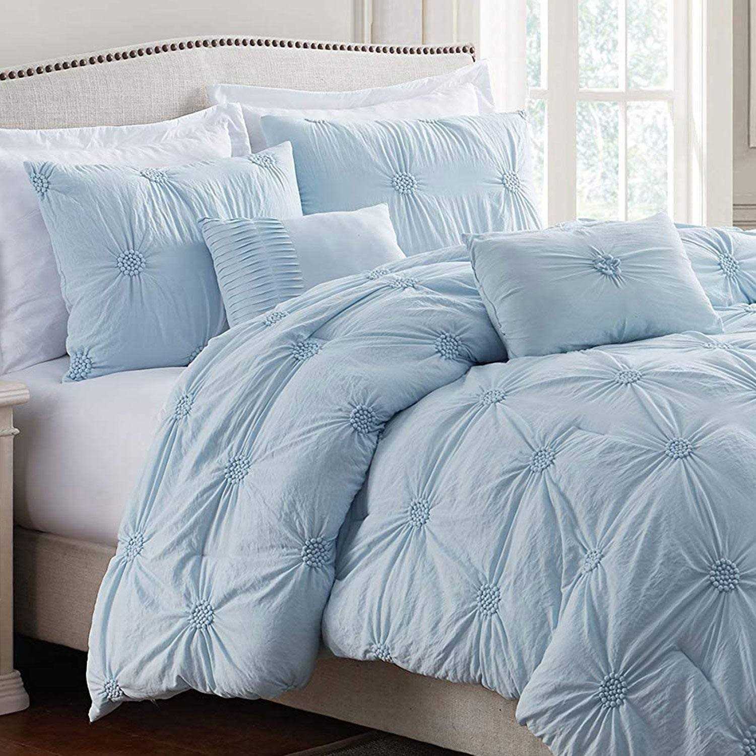 Swift Home Floral Pintuck Comforter Set