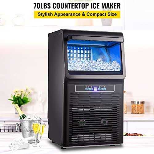 VEVOR Countertop Ice Maker 70LB/24H 350W Automatic Portable Ice Machine with 11LB Storage