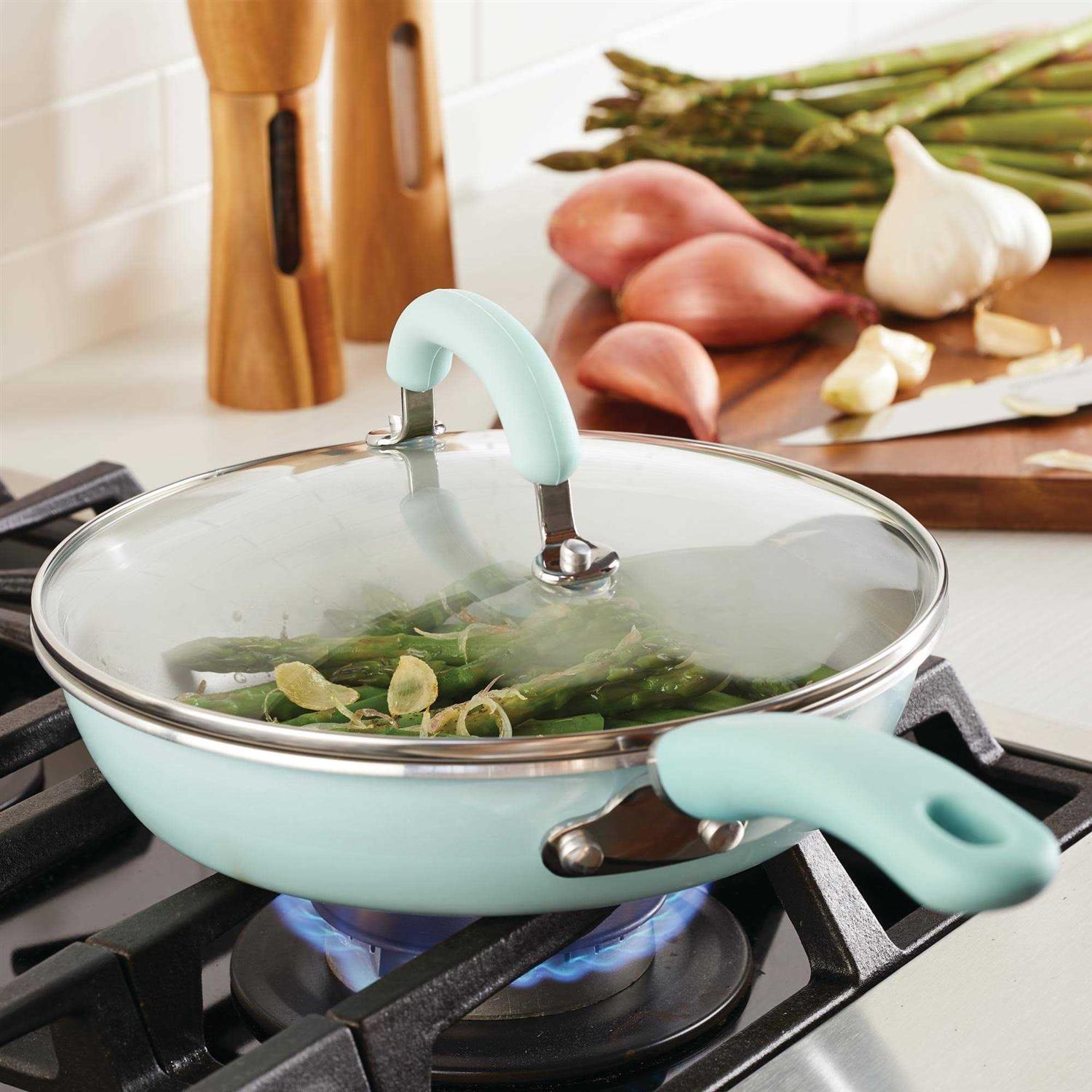 Rachael Ray Create Delicious Aluminum Nonstick Covered Deep Skillet