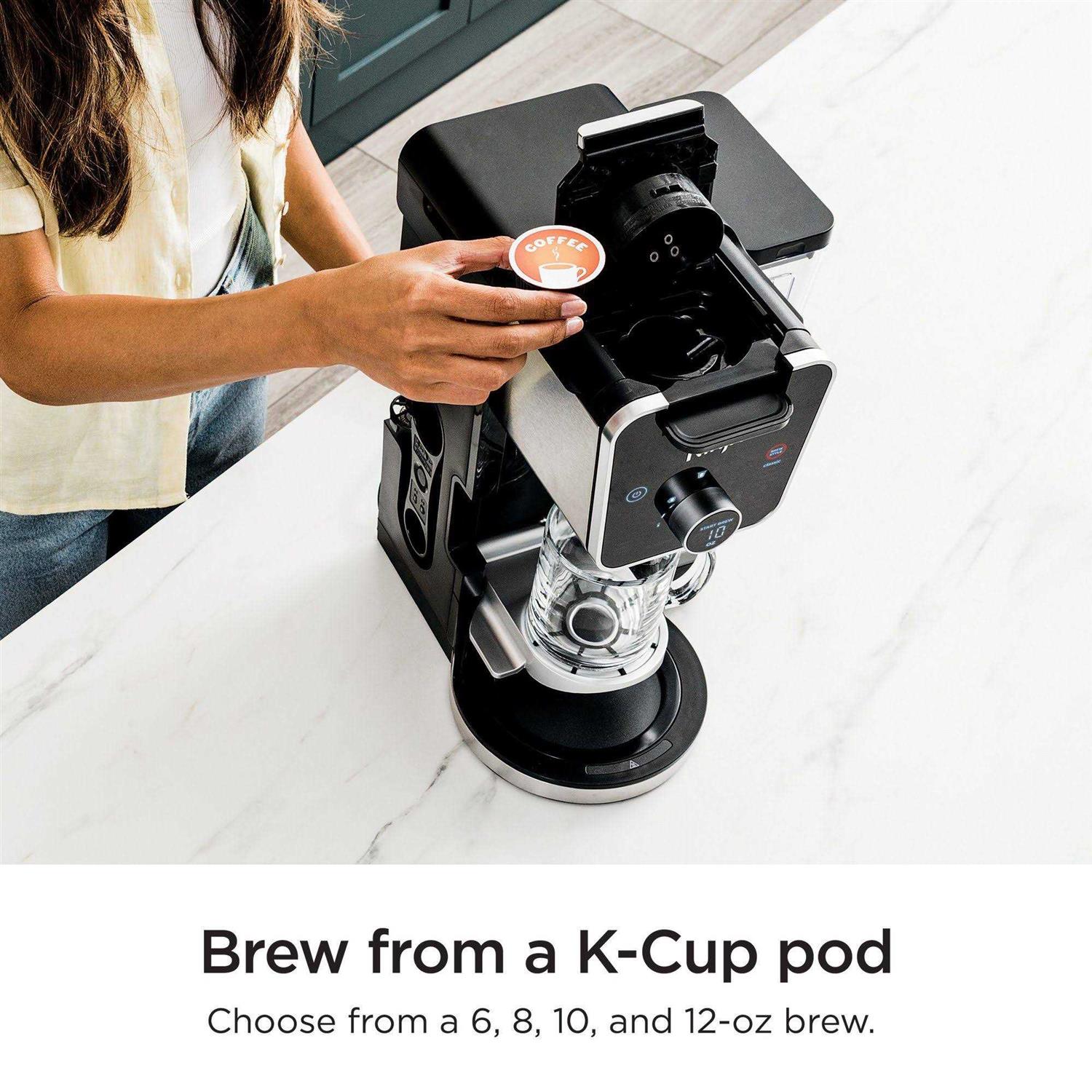 Ninja CFP300 DualBrew Specialty Coffee System Single-Serve K-Cup Pod Compatible