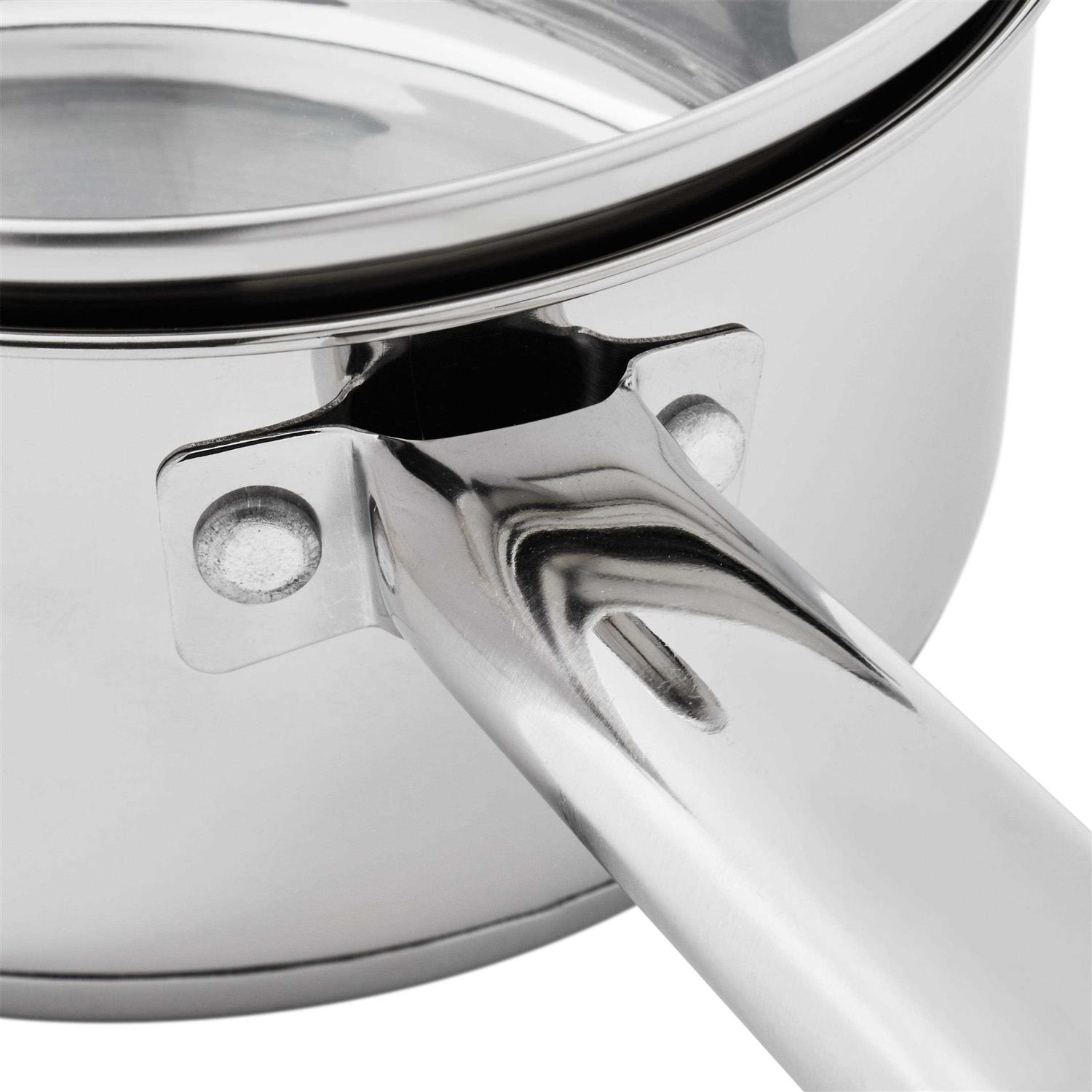 Mainstays Stainless Steel 1-Quart Saucepan with Straining Lid
