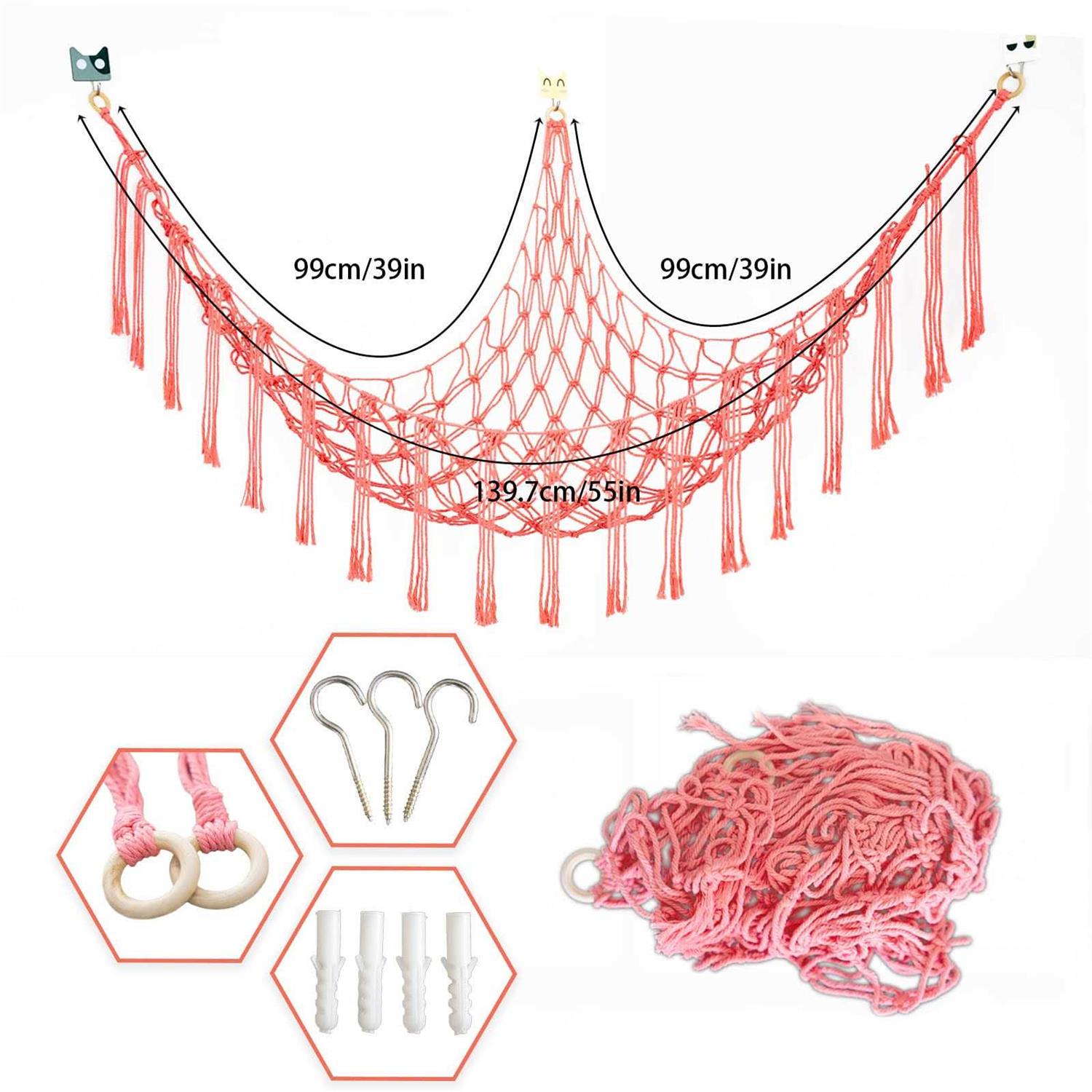 Yelienm Boho Stuffed Animals Net or Hammock Large55 inch Toy Hammock