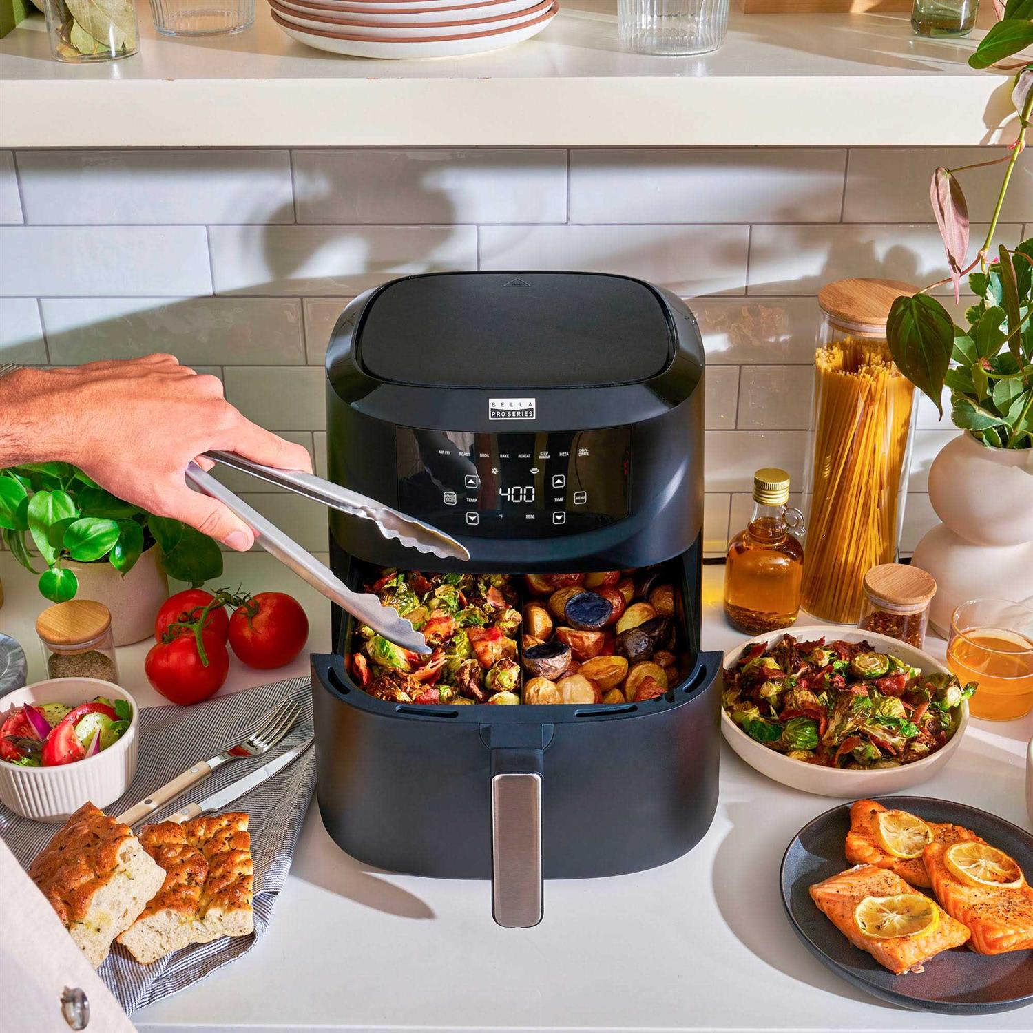 Bella Pro Series 8-qt. Digital Air Fryer with Divided Basket