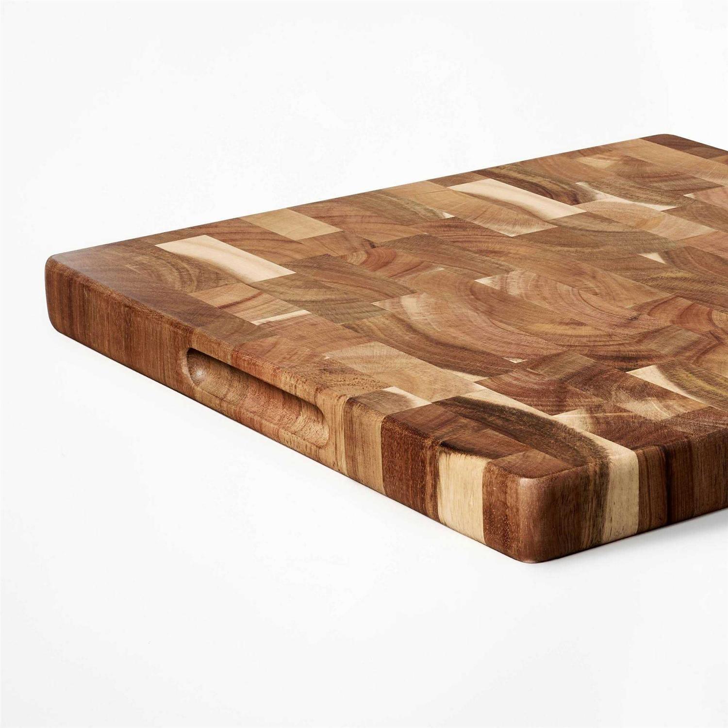 Figmint 14×14 End Grain Acacia Wood Cutting Board Natural