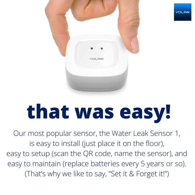 Yolink Smart Home Starter Kit Hub & Water Leak Sensor 4-Pack