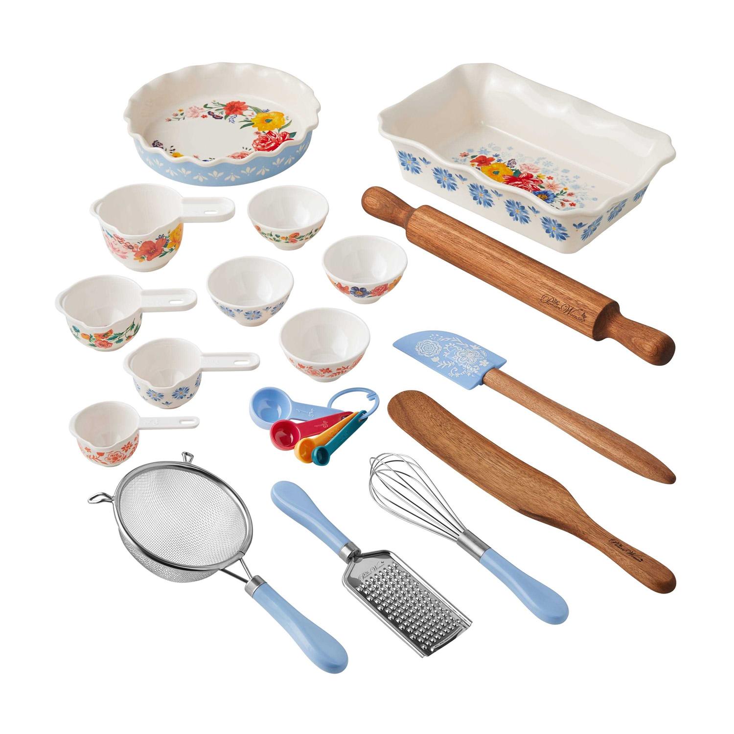 The Pioneer Woman 20-Piece Blue Bake & Prep Set with Baking Dish & Measuring Cups