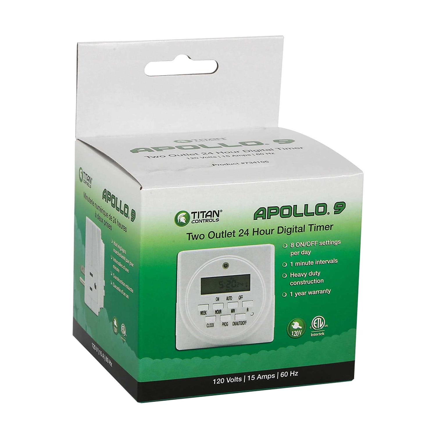 Titan Controls Apollo 9 Two Outlet Digital Timer
