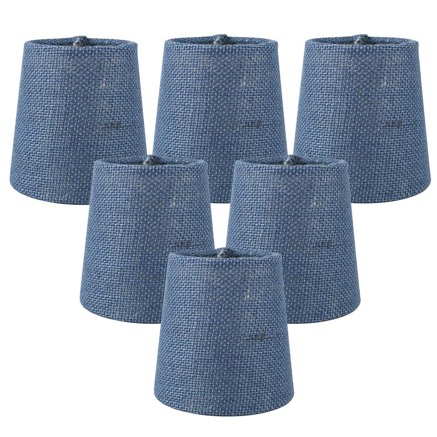 Meriville Set of 5 Linen Clip On Chandelier Lamp Shades