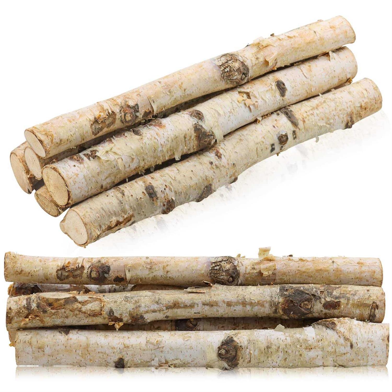 Uplama 6pack Small Birch Logs for Fireplace Unfinished Wood Crafts Diy Home Deco