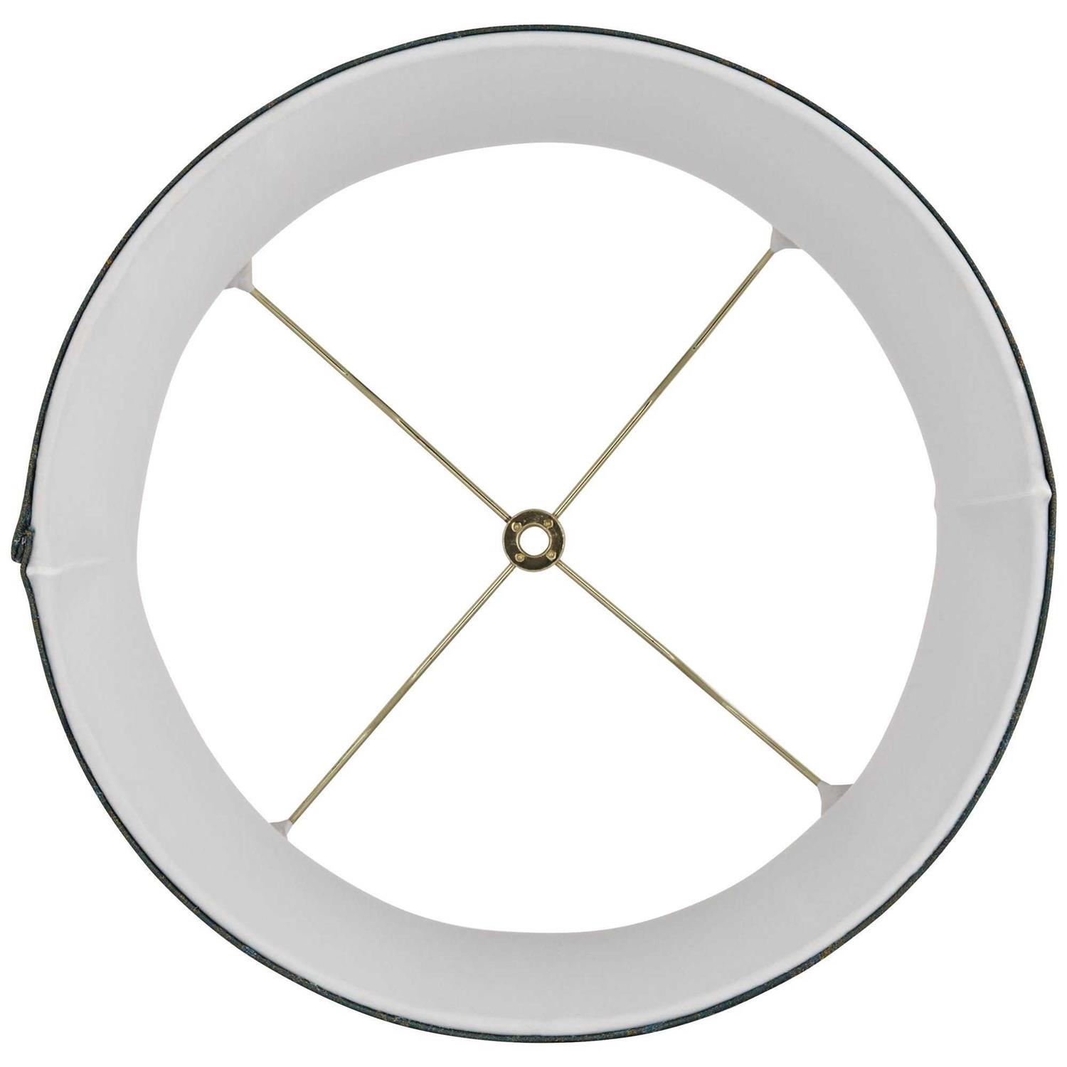 Springcrest Drum Lamp Shade Weiden Green Medium 13 Top x 14 Bottom x 10 High Spider with Replacement Harp and Finial Fitting