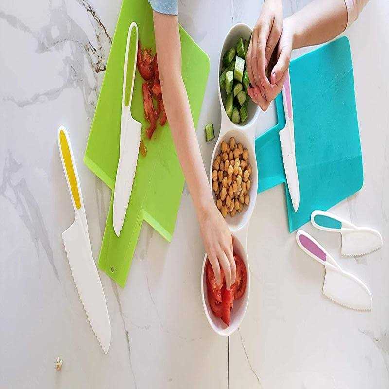 Tovla Jr. Knives for Kids 3-Piece Nylon Kitchen Knife Set Handle