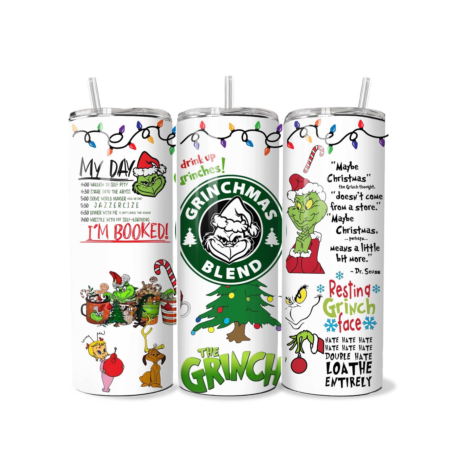 Gemelli Grinch Christmas 20oz Straight Tumbler