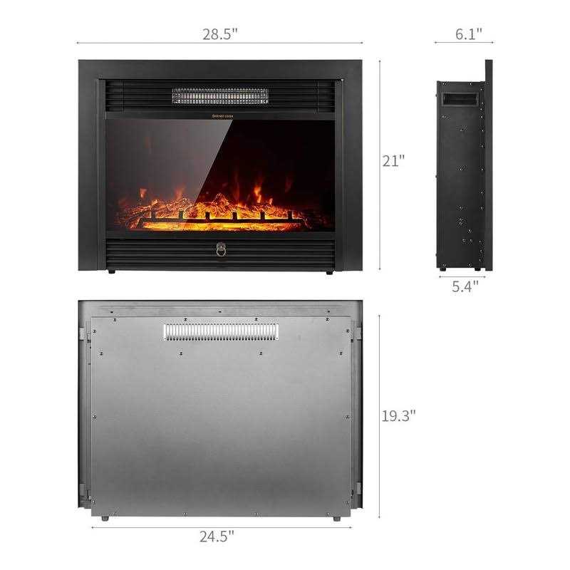 Yodolla 28.5 Electric Fireplace Insert with 3 Color Flames, Fireplace Heater with Remote Control and Timer