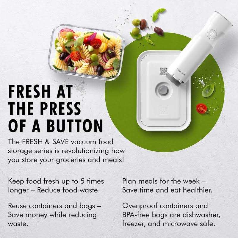 Zwilling Fresh & Save Vacuum Sealer Machine Starter Set with Airtight Food Storage Container