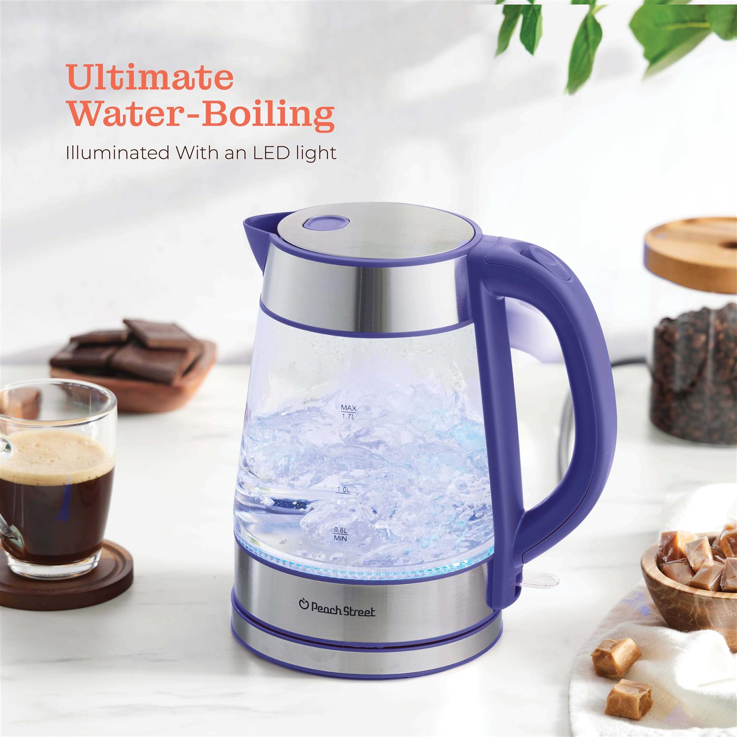 Speed-boil Water Electric Kettle 1.7l 1500w Coffee Tea Kettle Borosilicate Glass