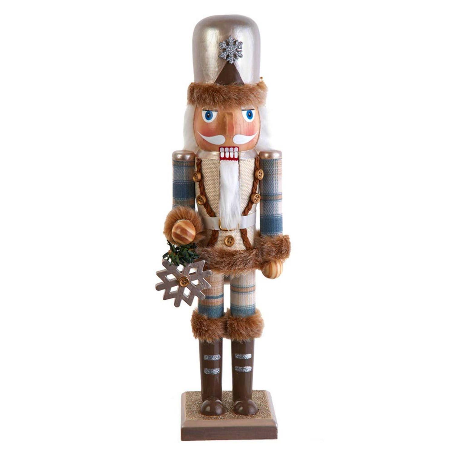 Kurt Adler 15 Wooden Rustic Glamour Nutcracker