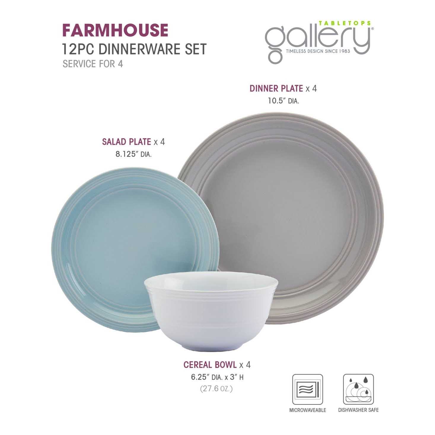 Farmhouse 12-pc Dinnerware Set