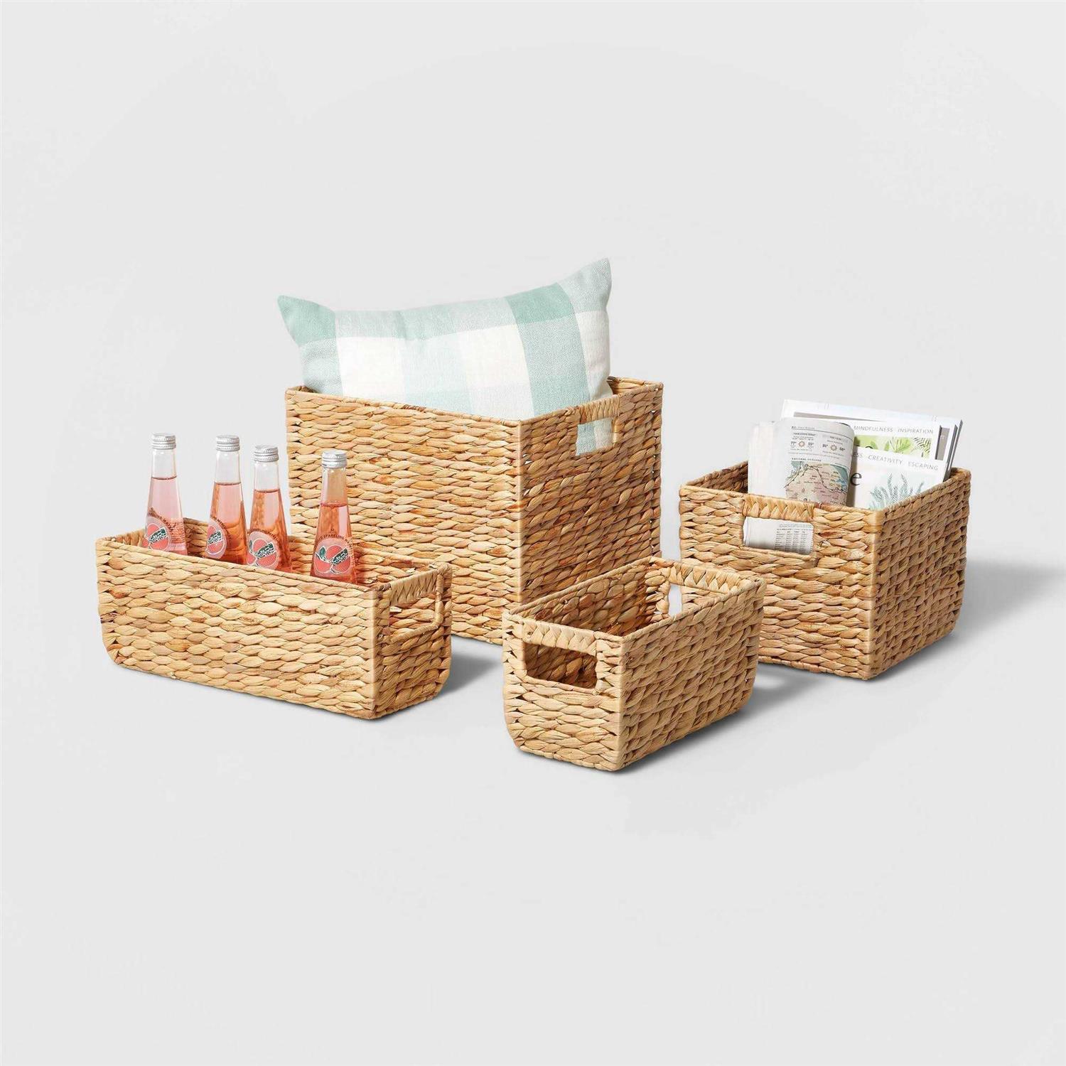 Brightroom Woven Water Hyacinth Milk Crate