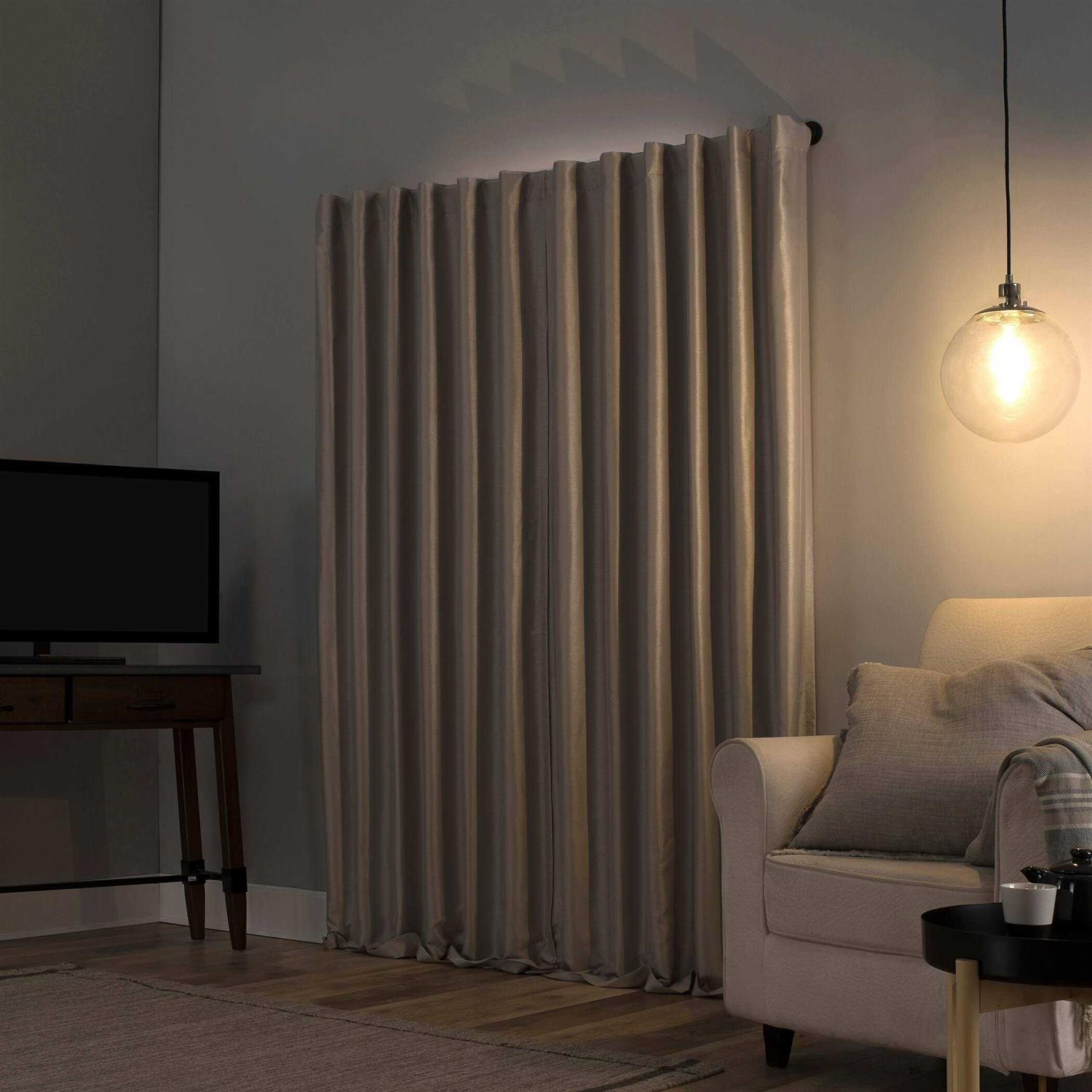 Sun Zero Evelina Faux Dupioni Silk Thermal Extreme 100% Blackout Back Tab Curtain Panel