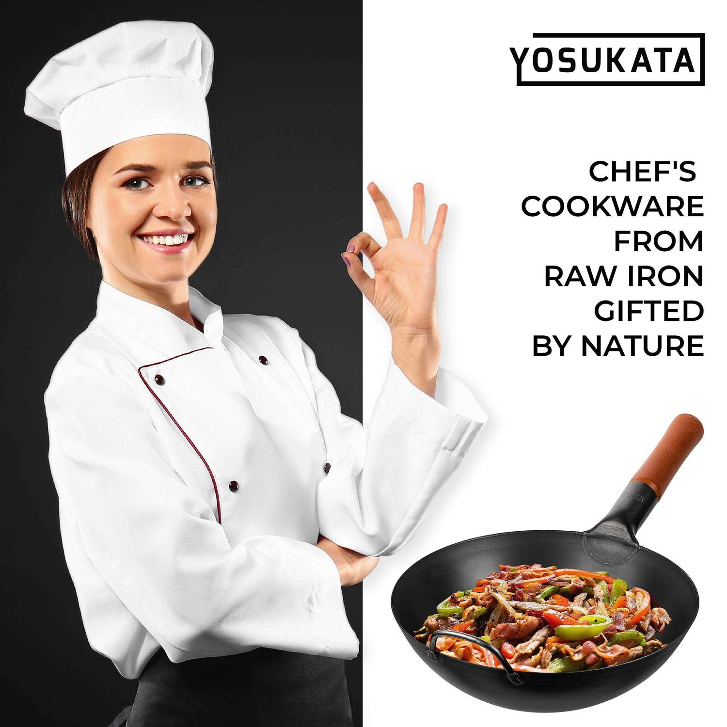YOSUKATA Carbon Steel Wok Pan “ Stir Fry Pans