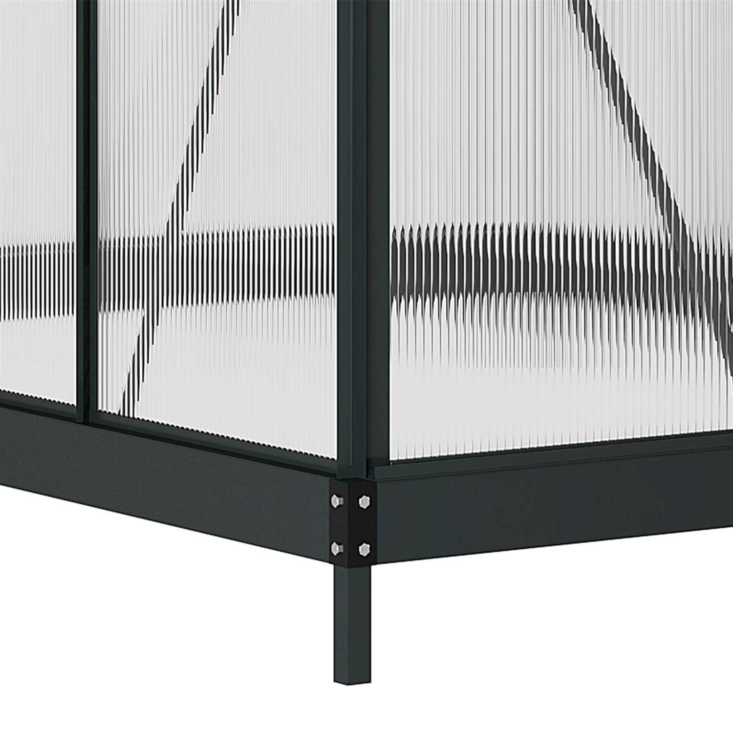 Outsunny 6′ x 7′ Polycarbonate Greenhouse Aluminum Walk-in Greenhouse Vent Garden