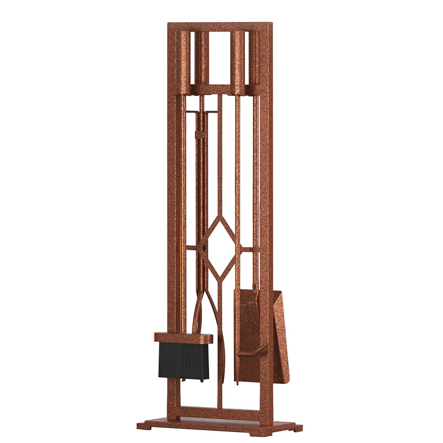 Fire Beauty 5 Pieces Fireplace Tools Set Wrought Iron Fire Place Pit Poker Holder