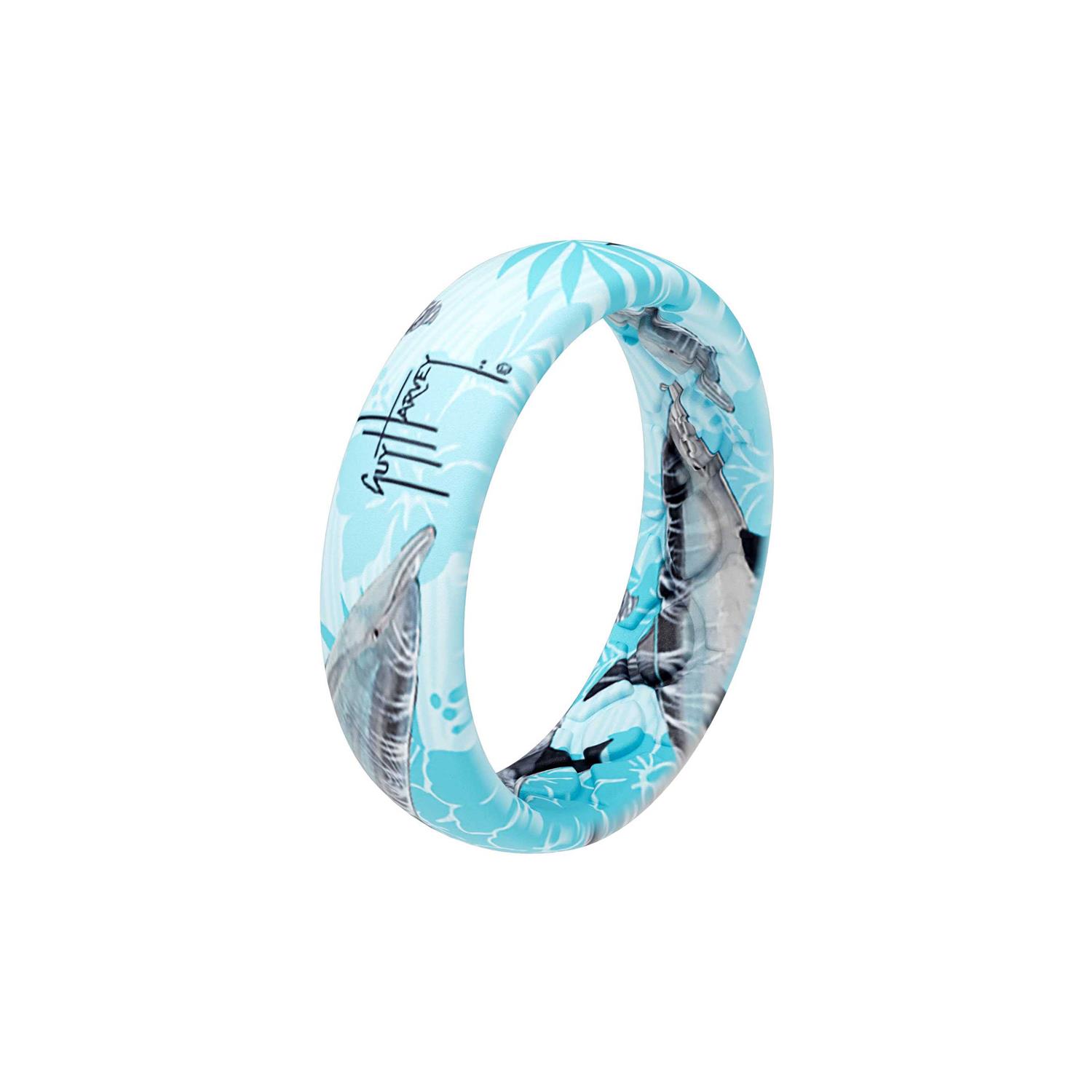 Women Groove Life Guy Harvey Dolphin Thin Silicone Ring
