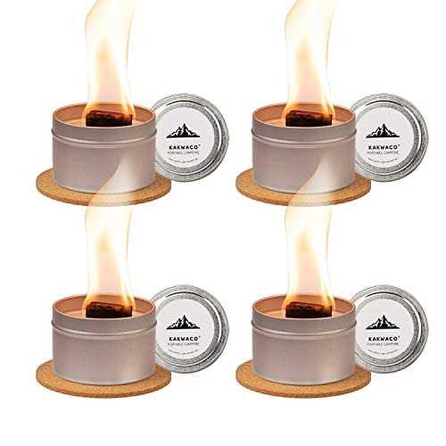 4 Pack Tabletop Portable Campfire Mini Fire Pit for S’Mores Maker, Portable Bonfire Birthday Christmas Set, Great for Picnics Party and Home Indoor