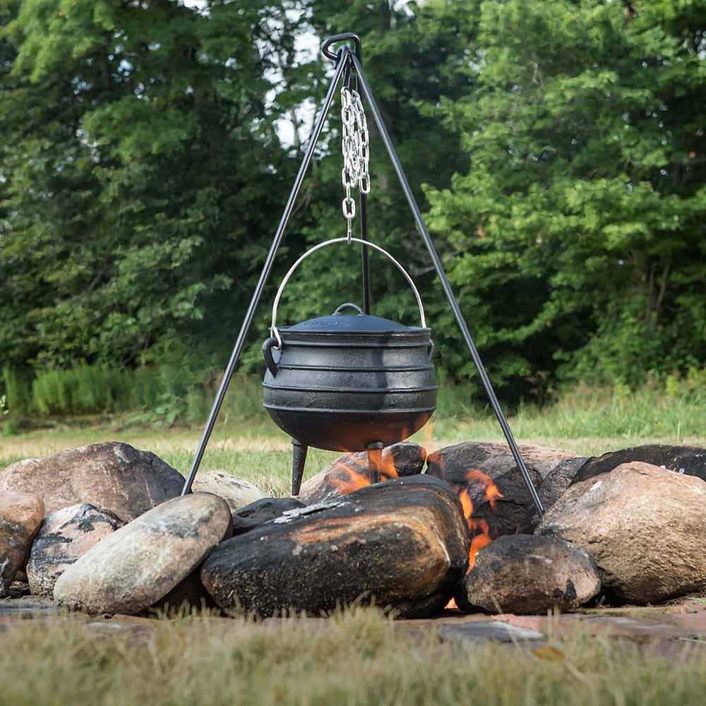 Lehman’s Campfire Cooking Kettle Pot Cast Iron Potje Dutch Oven with 3 Legs and Lid