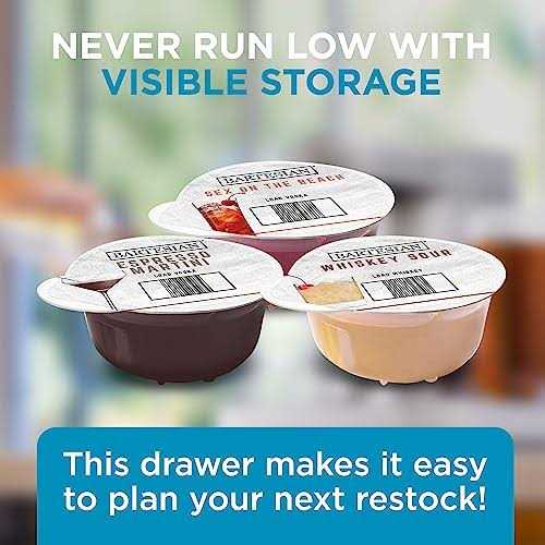 Bartesian Cocktail Capsule Storage Drawer Organizer Stylish Mixology Cocktails Drink Mixer Holder Dispenser