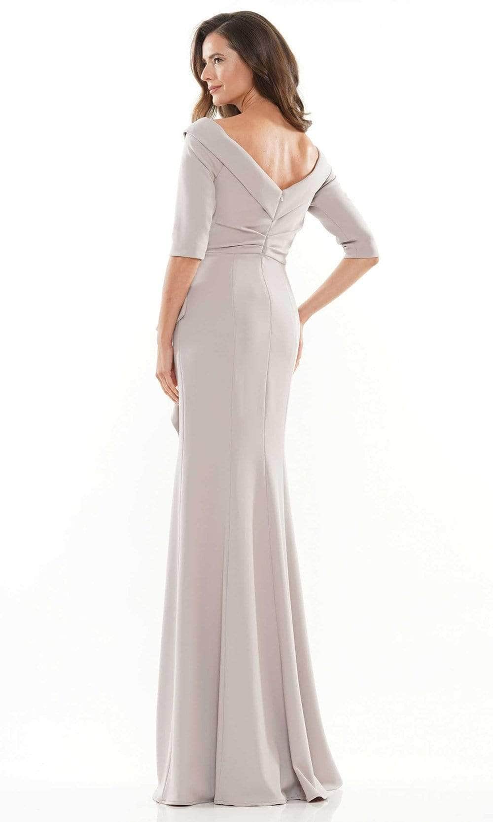 RD2733 Brooch Accented Off-Shoulder Prom Gown