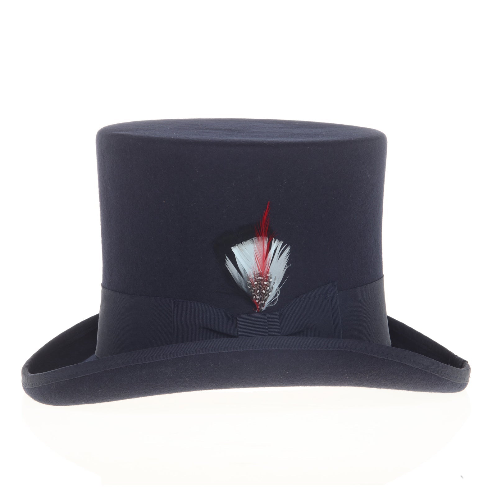 Men’s Tall 100% Wool Dress Top Hat in Navy Blue