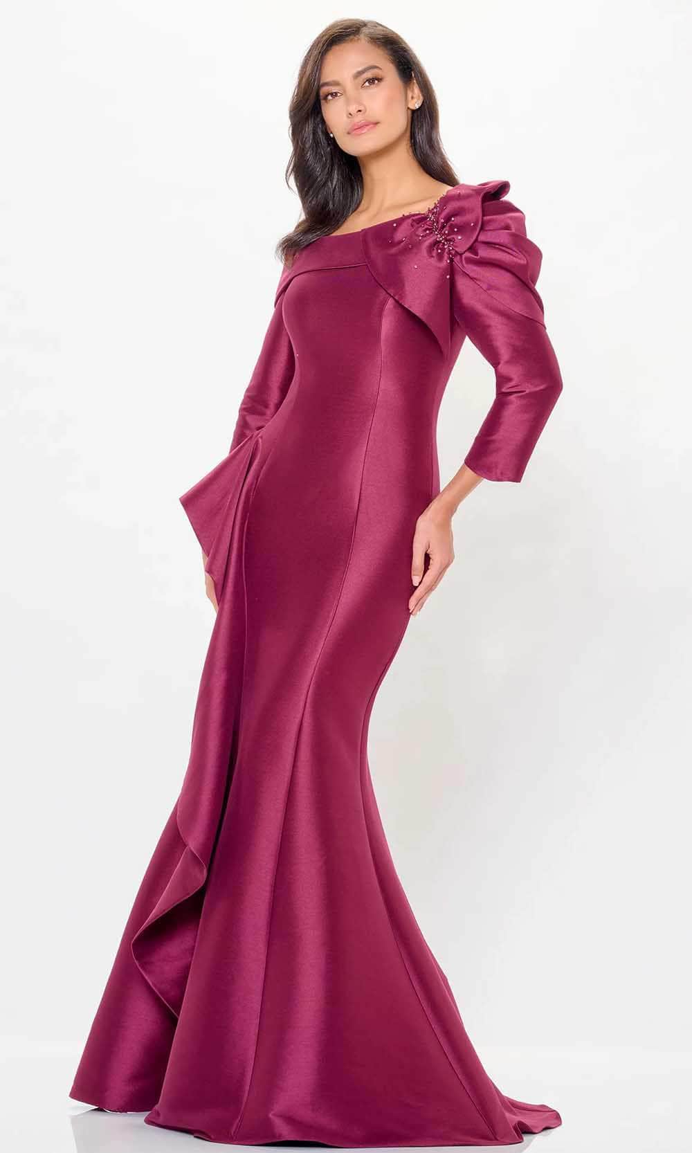 Bow Draped Evening Dress