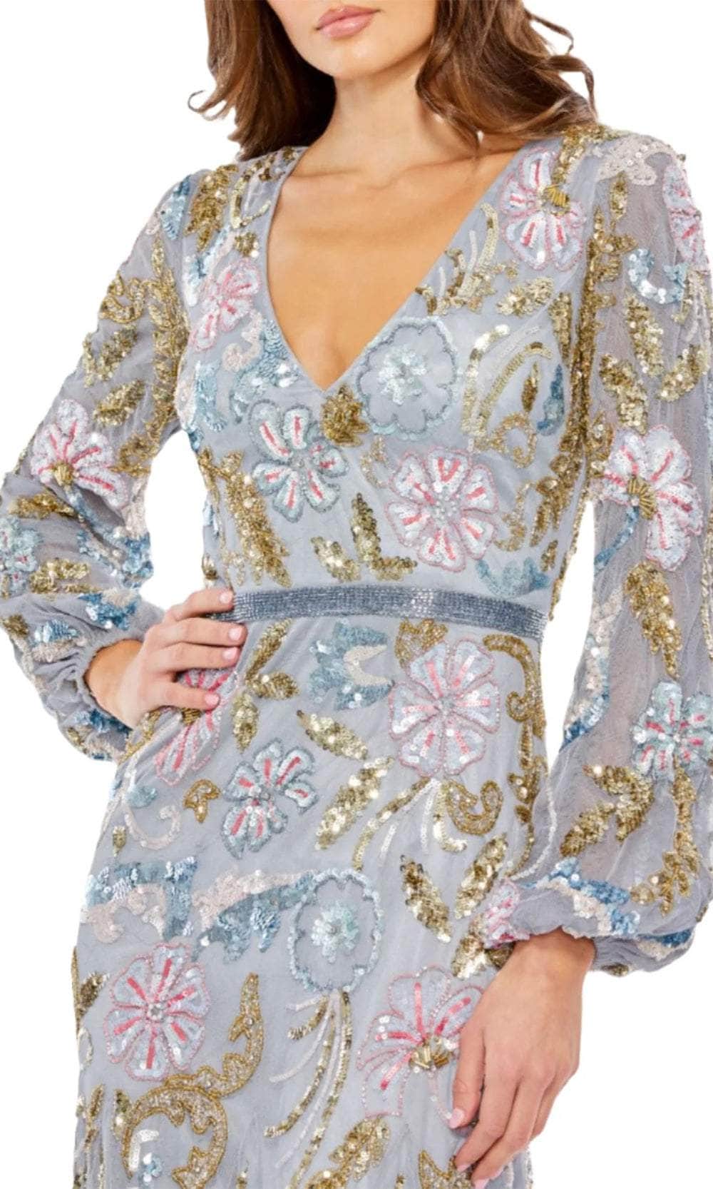 Long Sleeve Embellished Dress