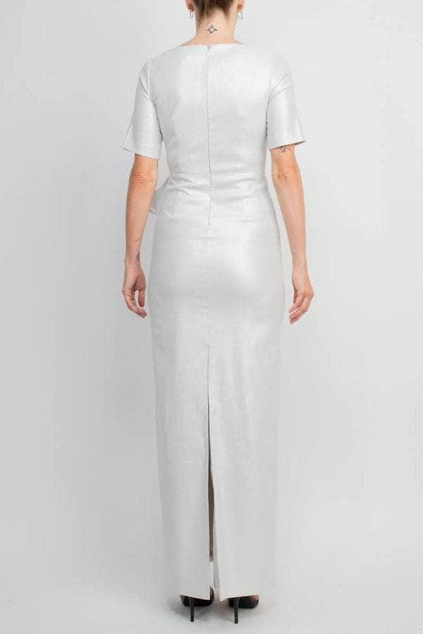 Surplice V-Neck Draped Formal Dress