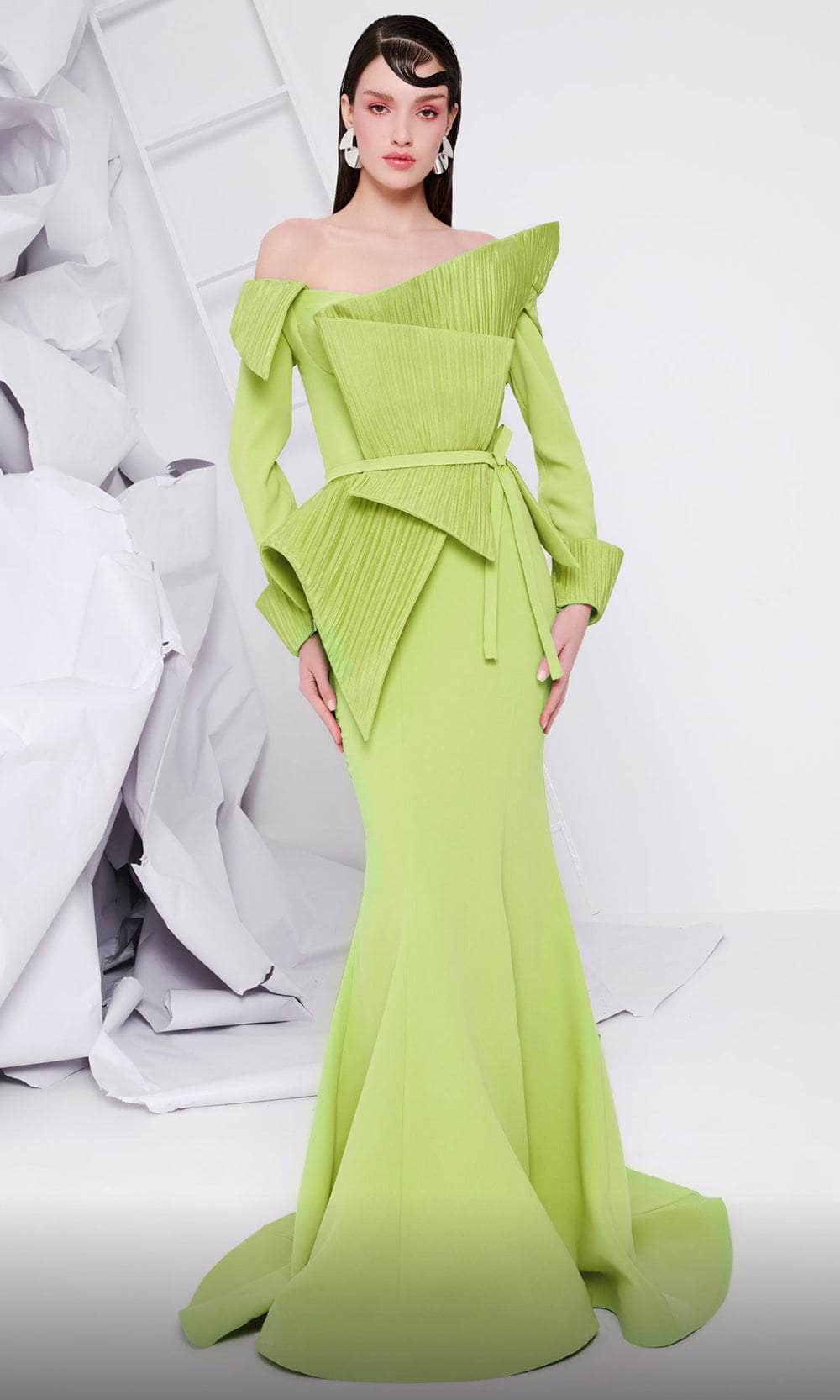 Off Shoulder Ruched Evening Gown