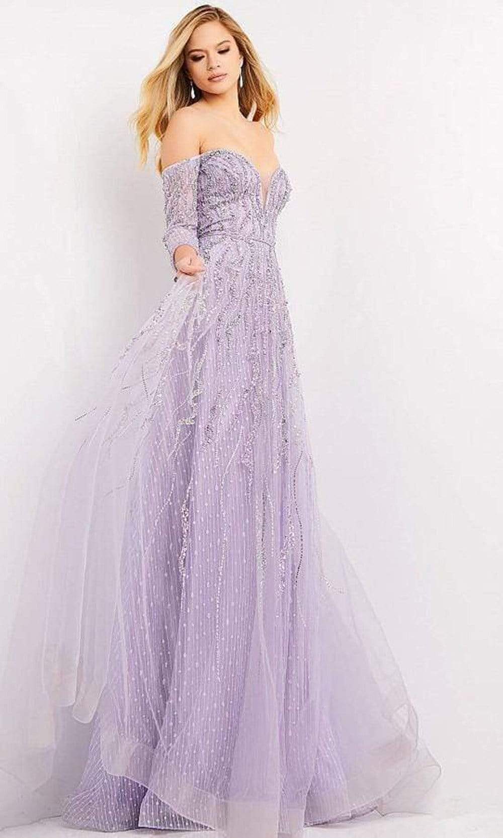04632 Enchanting Beaded Off Shoulder Gown