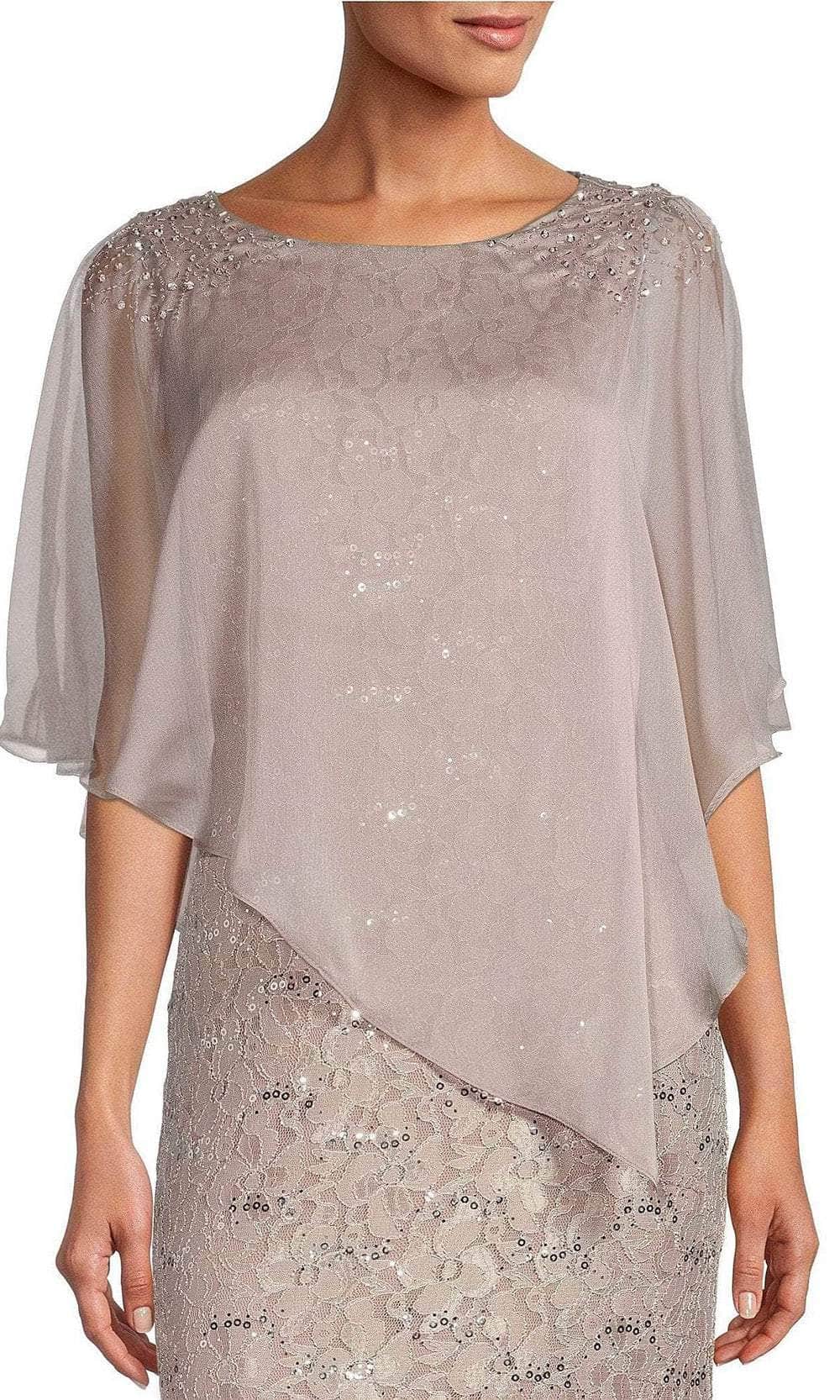 Sequin Floral Lace Evening Dress